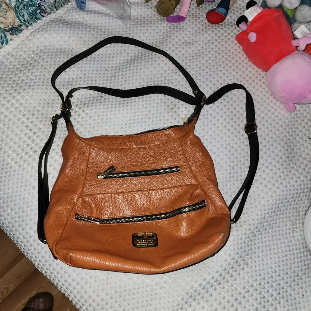 VALENTINA EUC ITALIAN LEATHER CONVERTIBLE BACKPACK SHOULDER BAG